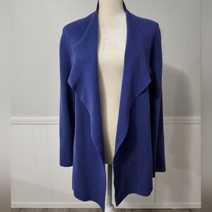 Eileen Fisher Blue Open Front Cardigan